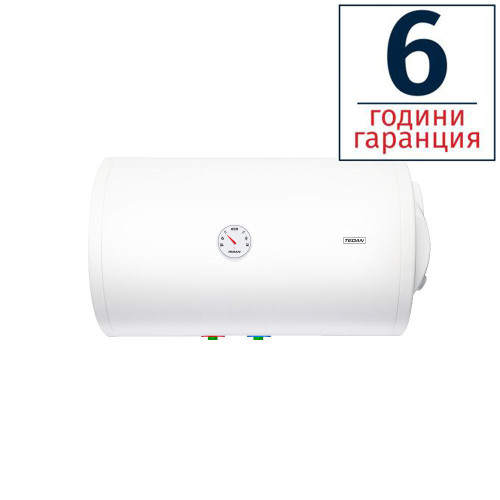 БОЙЛЕР TEDAN STANDARD PRO 80л, хоризонтален, емайлиран, eл. изводи отдясно, тръби отдолу, 2kW